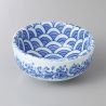 Set of 2 Japanese ceramic NAMIBOTAN sauce bowls, blue patterns