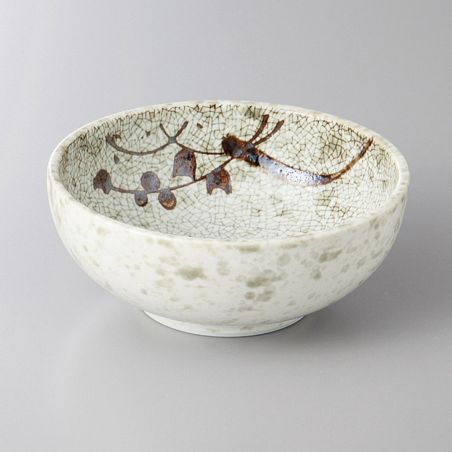 Petite coupelle japonaise en céramique, blanc, intérieur craquelé - WARETA