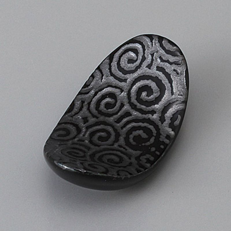 repose-baguette japonais noir motifs argent UZU KARAKUSA KURO