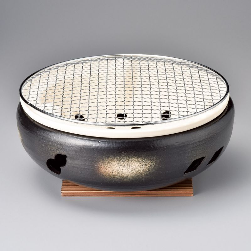 Japanischer runder Grill aus Terrakotta, GURIRU