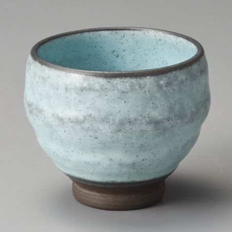 Taza de té de cerámica japonesa, azul mate - TSUYAKESHI