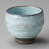 Japanese ceramic tea cup, frosted blue - TSUYAKESHI