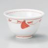 Japanese ceramic tea cup, white, red and green dots - POINTU