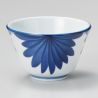 Tazza da tè in ceramica giapponese, petali bianchi e blu - AOI HANABIRA