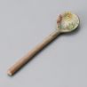 Japanese ceramic spoon, flower patterns, FURAWAZU