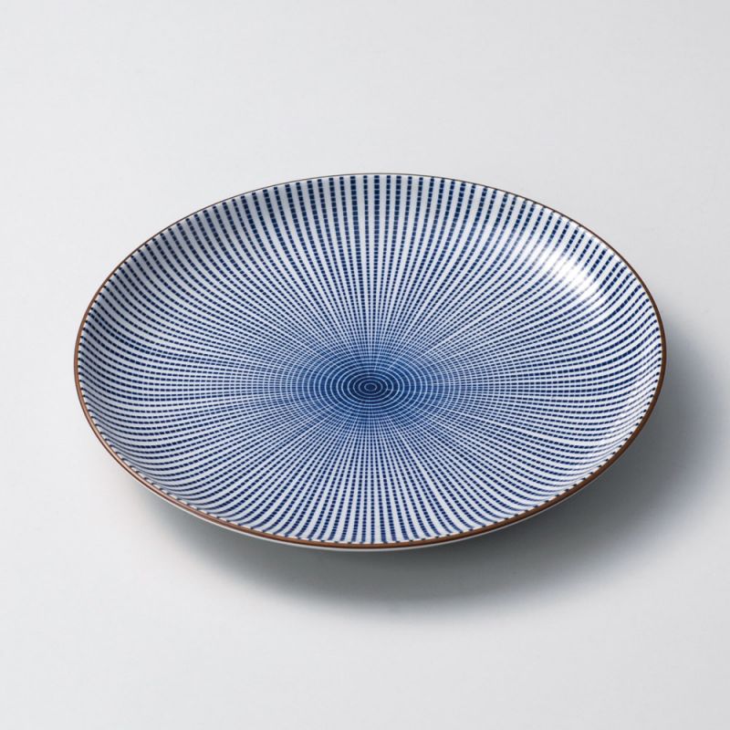 Japanese round ceramic plate SENDAN-TOKUSA