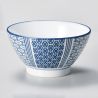 Bol japonais en céramique blanc et bleu - KURIKAESHI