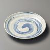 japanese round plate in ceramic NARUTO blue whirlpool