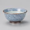 japanese noodle bowl in ceramic, TAKO KARAKUSA, blue