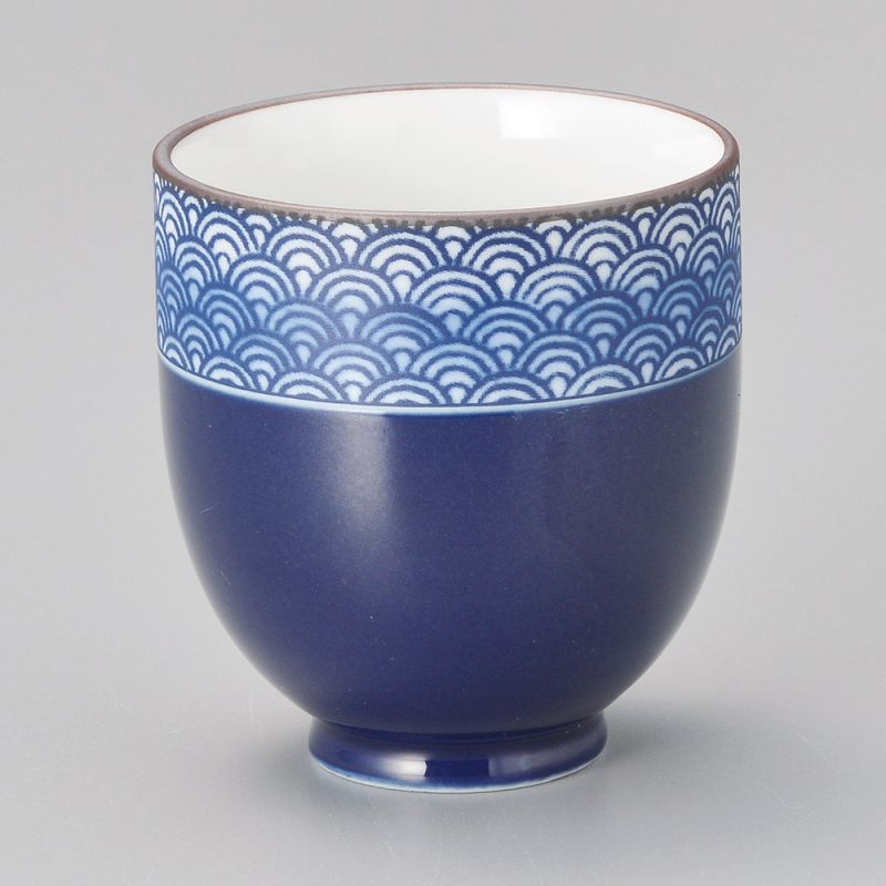 Tasse à thé japonaise bleue seigaha - SAIGAIHA AO