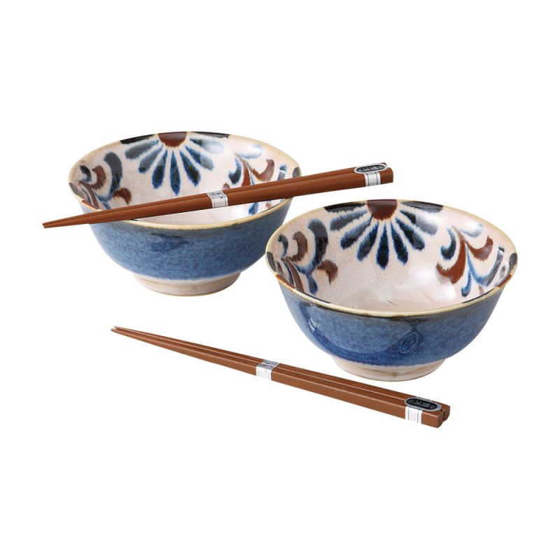 Juego de 2 cuencos japoneses de cerámica - BEJUDROPPU