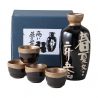 Set de sake tradicional japonés, 4 tazas y 1 botella, SAKE TOKKURI