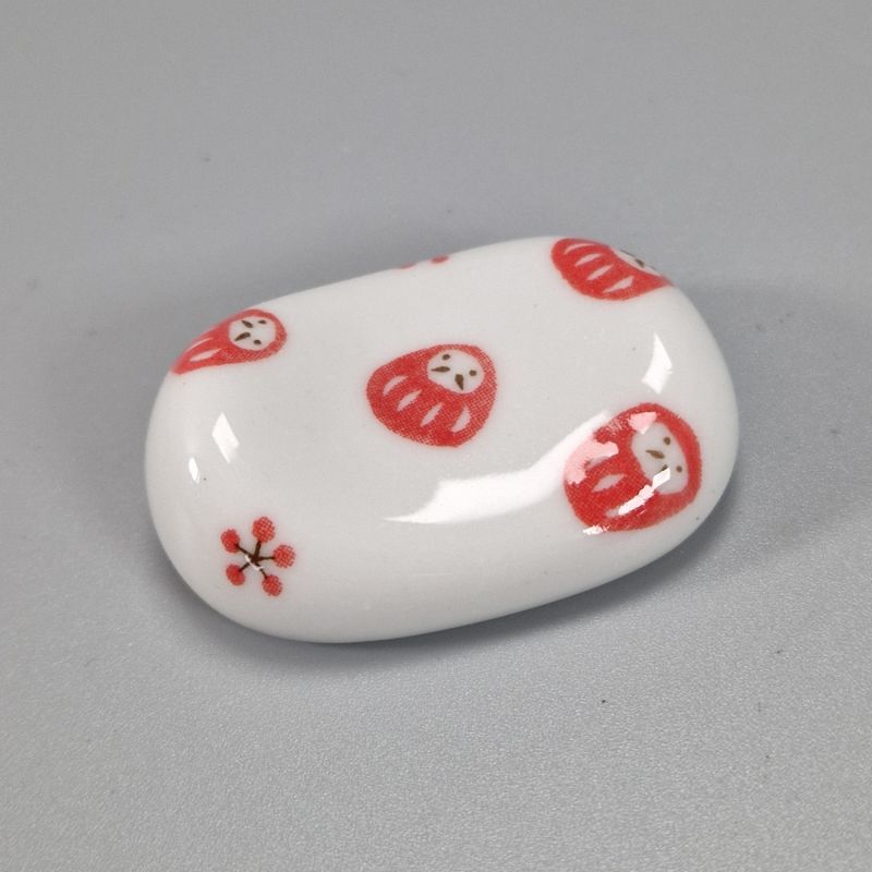 Japanische Keramik Essstäbchenauflage, weiß, DARUMA