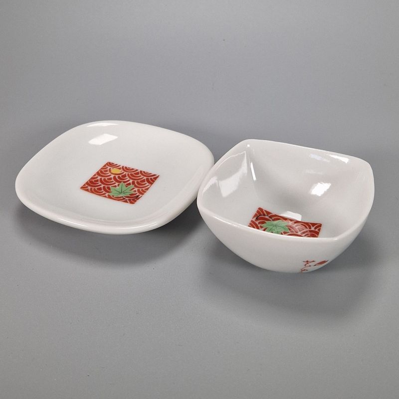 Set vaso e piattino in ceramica - MOMIJI NAMI