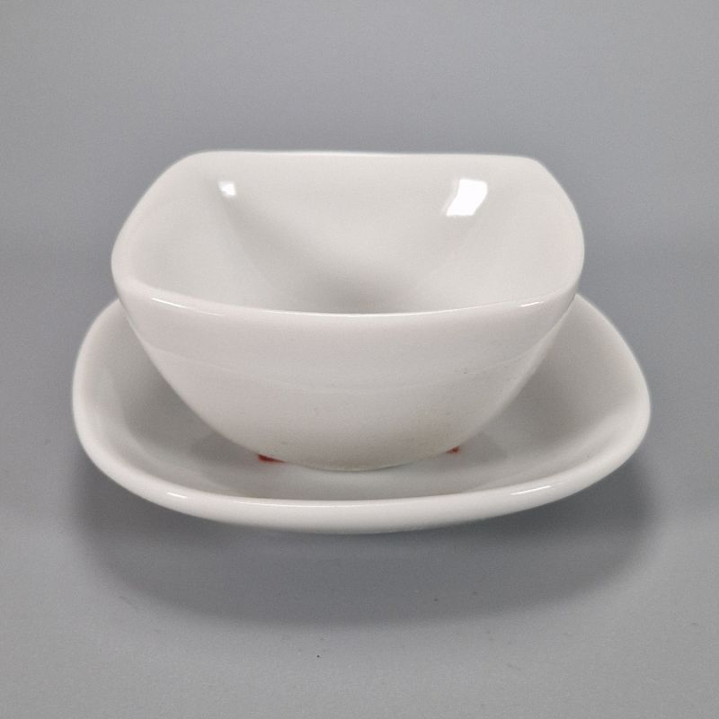 Juego de recipiente y platillo de cerámica - UME SHIROI