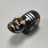 Repose baguette japonais en céramique en forme de boeuf noir et or, KUROBEKO, 3.5 cm