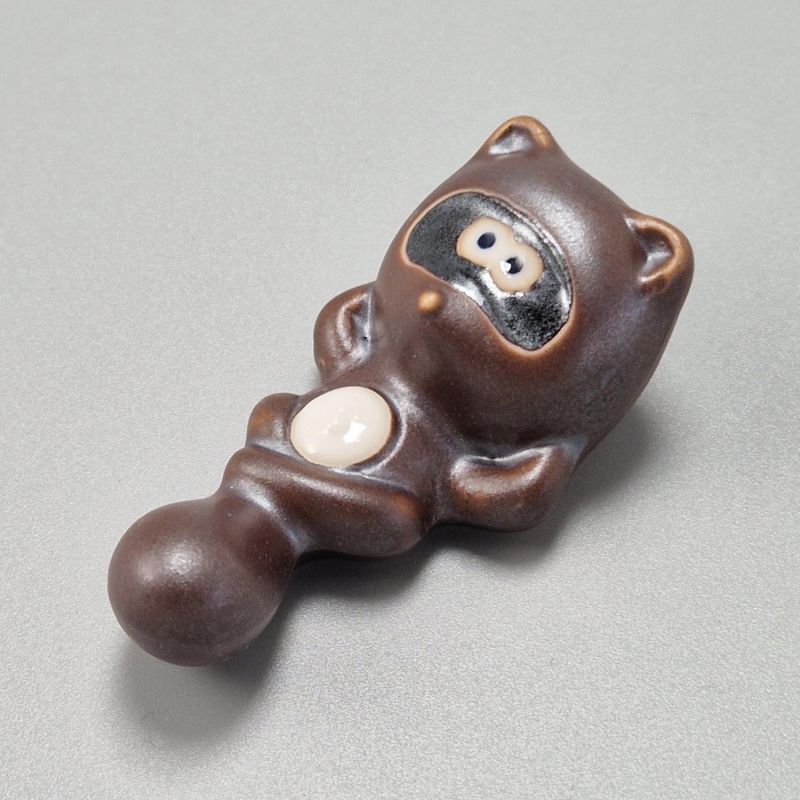 Japanese ceramic chopsticks holder - TANUKI