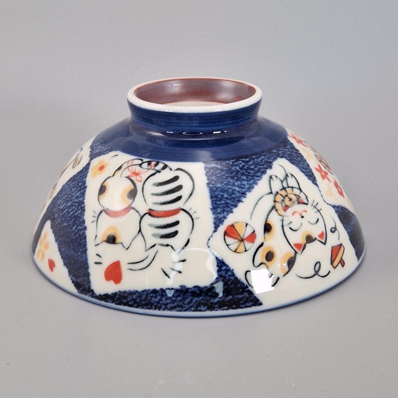 Japanische keramische Reisschale, MANEKINEKO KERYÔ, manekineko