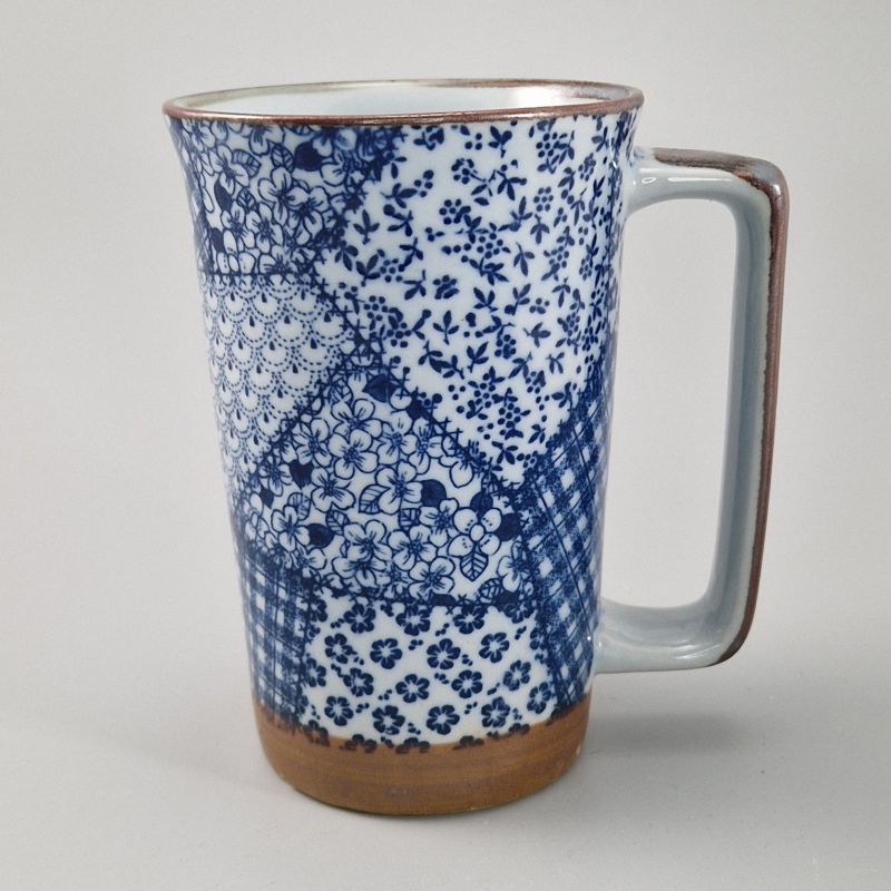 Grande tazza da tè in ceramica giapponese - Patchwork