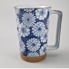 Large Japanese ceramic tea mug - Hanazome Blue