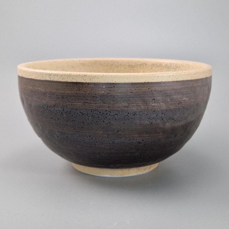 Ciotola giapponese di ceramica SHIRAKABA, beige e grigio