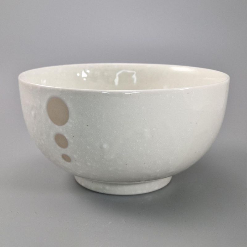 Japanese white ceramic donburi bowl - POINTO