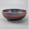 ciotola di zuppa giapponese in ceramica Ø17x6,2cm, AKANE, nero e linee rosse