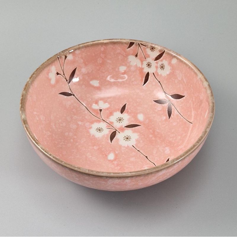 tazón de sopa japonés de cerámica, HIWA, flores