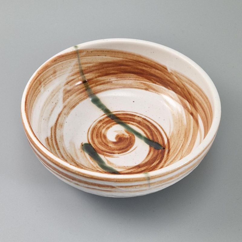 japanese bowl in ceramic Ø17x6,2cm HISUI white and orange