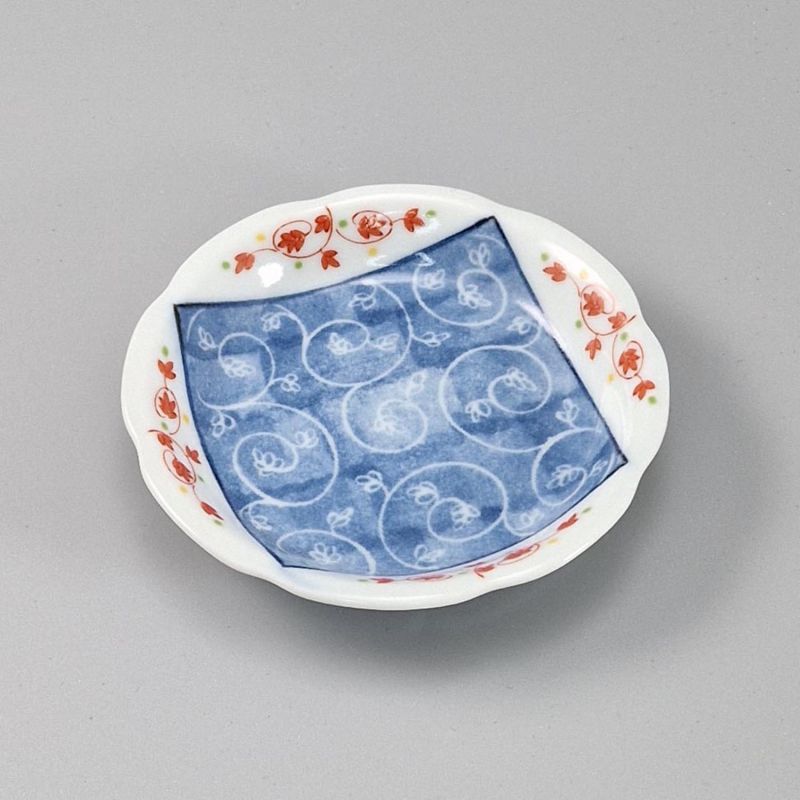 Plato pequeño de cerámica japonesa con espirales vegetales - SHOKUBUTSU