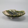 Small Japanese ceramic dish, beige and green - ORIBE