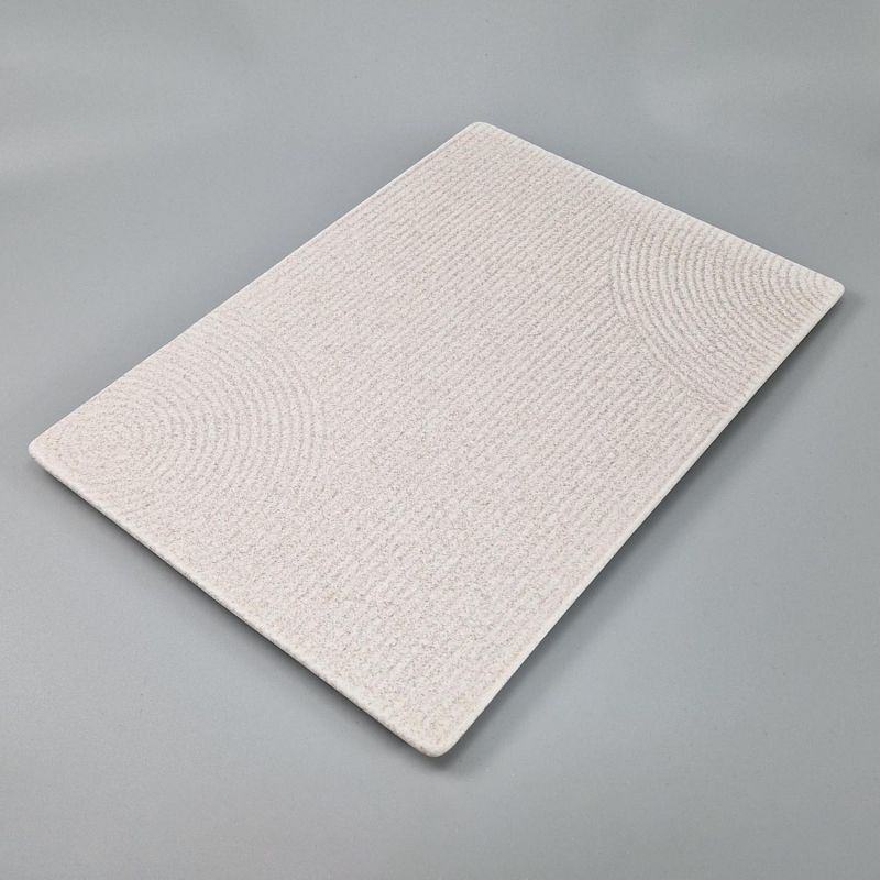 Große japanische rechteckige Keramikplatte - MIDORI - weiß