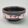 bol japonais pour cérémonie du thé en céramique, KARAKUSA, rouge