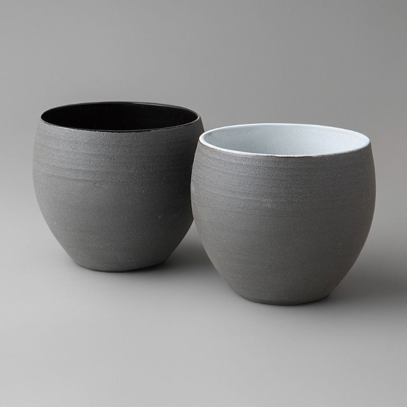 Dúo de cuencos de té de cerámica japoneses - KOGETA
