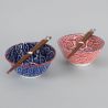 Conjunto de 2 cuencos japoneses de cerámica - KURO SAKURA