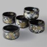 Set di 5 ciotole da tè in ceramica giapponese Hannari - Le quattro stagioni del Giappone - NIHON NO SHIKI