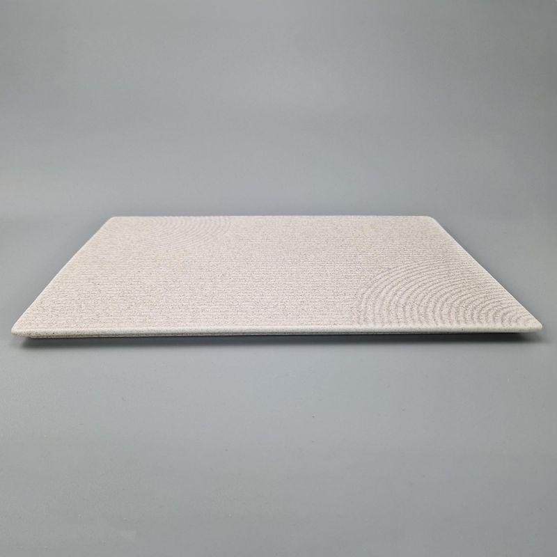 Grande assiette rectangle japonaise en céramique - MIDORI - blanc