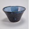 Tasse à thé japonaise en céramique, bleu effet nacré noir, marron - Burūpāru kōka