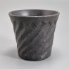 Japanese flared ceramic tea cup - KUROBURU