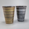 Duo of ceramic, silver and gold tea cups - GIN KIN