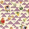 Japanese paper sheet, YUZEN WASHI, Scale pattern with toys, purple