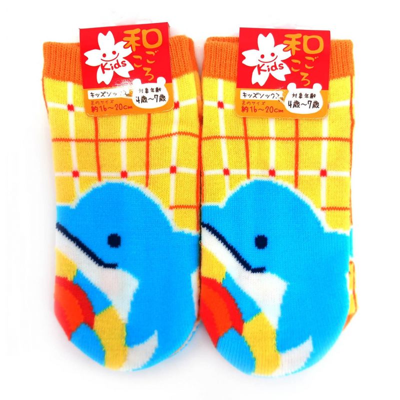 Japanese children's tabi socks, Dolphins, IRUKA