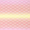 large sheet of Japanese paper, YUZEN WASHI, pink, waves, Nami