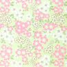 large sheet of Japanese paper, YUZEN WASHI, green, cherry blossoms in full bloom, small