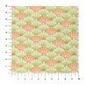large sheet of Japanese paper, YUZEN WASHI, green and orange, Bokashi Chrysanthemum patterns