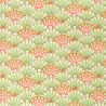 large sheet of Japanese paper, YUZEN WASHI, green and orange, Bokashi Chrysanthemum patterns