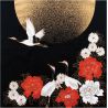 Japanischer Furoshiki-Mond und Kranich, TSUKI TO TSURU