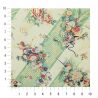 feuille papier japonais, YUZEN WASHI, vert, bouquet de fleurs Yoi kaori