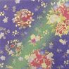 foglio di carta giapponese, YUZEN WASHI, blu, fiore rotondo, marui hana