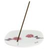 Japanese square ceramic incense holder, YUME SAKURA, cherry blossom